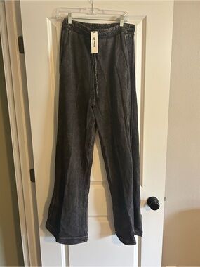 Relaxed Drawstring three birds nest Men's Pants - Charcoal Gray